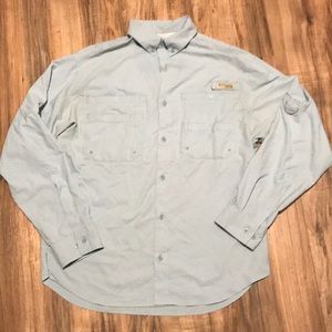 Columbia performance fishing gear blue shirt